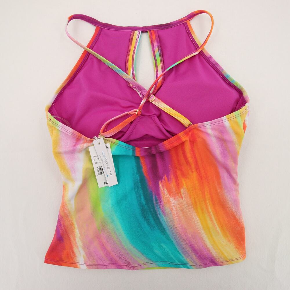 Bleu Rod Beattie Splash Out Tankini Top High Neck Keyhole Multicolor Size 10 NWT - Picture 12 of 12